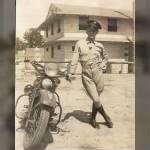 Curry Hart in Army - at Ft Jackson, SC 1942. He was sent to Milw. by the Army to test ride Harleys where he met Mary. He was also a member of the US Army Stunt Riding Team.JPG