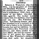 Rebecca A Whiteford 1886 Obit.png