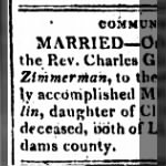 Maria Chamberlin 1822 to J Zimmerman Marr Notice.png