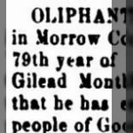 Ephraim Oliphant 1874 OH Death Notice.JPG