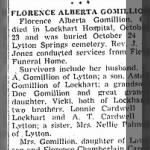 Florence Alberta Gomillion 1954 Obit2.png
