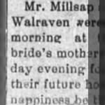 W C Millsap 1906 Weds F Walraven.JPG