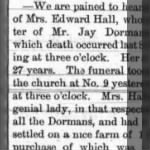 Rachel J. (Jenny) Dorman Hall 1882 Death.JPG