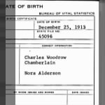 Woodrow C. Chamberlain 1913 TX Birth Certificate.jpg