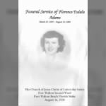 Funeral Program of Florence Eulala "Lala" Adams