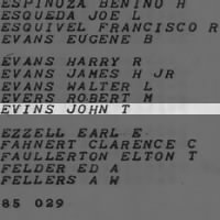 Evins, John T