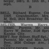 Belter, Warren Harry