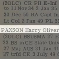 Paxson, Harry Oliver