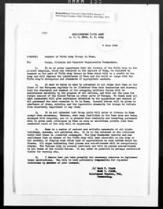 Fold3 Image - Letter from Lt. General Clark about the conduct of the 5th Army while in Rome