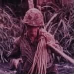Marine Corps fording a stream Vietnam War  picture